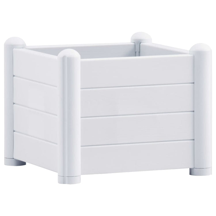 Vidaxl plantenbak verhoogd 43x43x35 cm pp wit