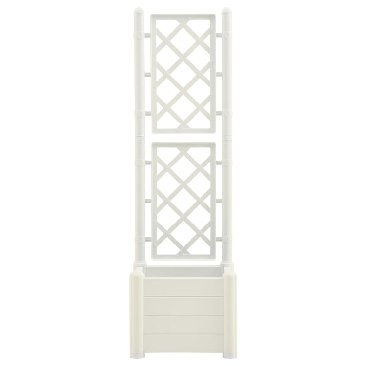 Vidaxl plantenbak met latwerk 43x43x142 cm pp wit