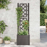 Vidaxl plantenbak met latwerk 43x43x142 cm pp antracietkleurig - afbeelding 3