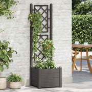 Vidaxl plantenbak met latwerk 43x43x142 cm pp antracietkleurig - afbeelding 1