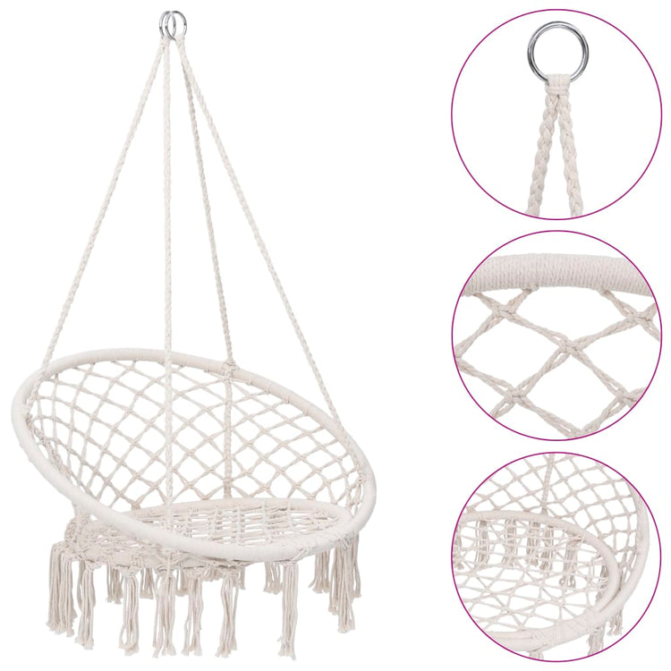 VidaXL Hangstoel 80 cm beige