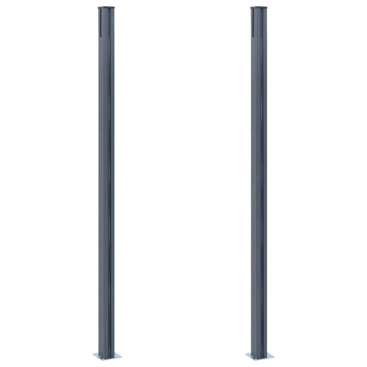 Vidaxl schuttingpalen 2 st 185 cm aluminium donkergrijs