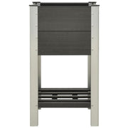 Vidaxl plantenbak verhoogd met schap 50x50x90 cm hkc grijs - afbeelding 2