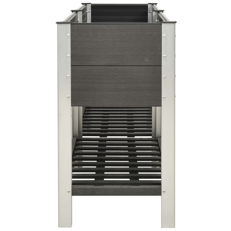 VidaXL Plantenbak verhoogd met schap 200x50x90 cm HKC grijs