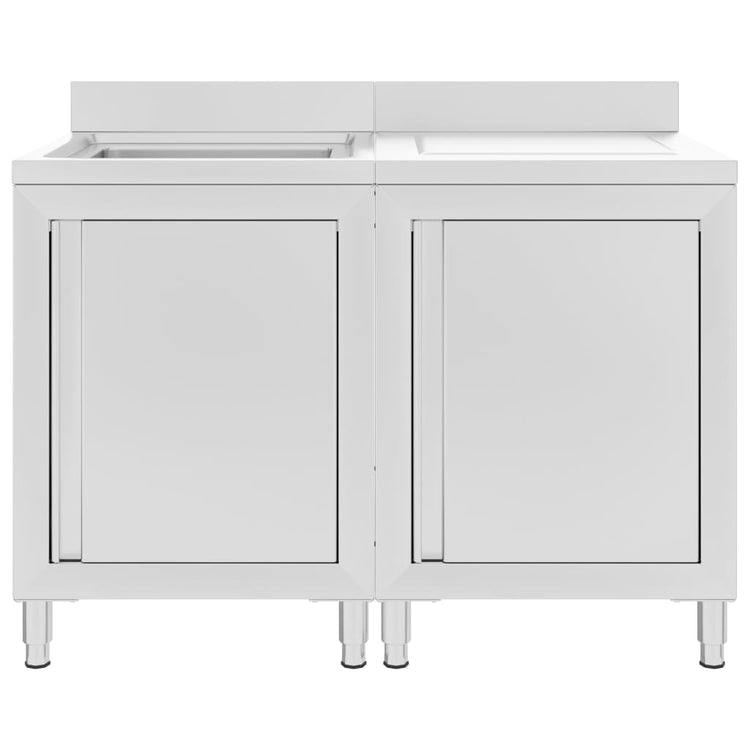 VidaXL Wastafelkast commercieel 120x60x96 cm roestvrij staal