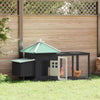 Vidaxl kippenhok met nestkast 190x72x102 massief vurenhout grijs
