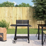 Vidaxl houtskoolbarbecue met wieltjes staal zwart - afbeelding 1