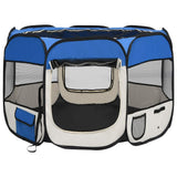 Vidaxl hondenren inklapbaar met draagtas 90x90x58 cm blauw - afbeelding 3