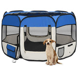 Vidaxl hondenren inklapbaar met draagtas 110x110x58 cm blauw - afbeelding 1