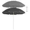 Vidaxl parasol met stalen paal 180 cm antracietkleurig