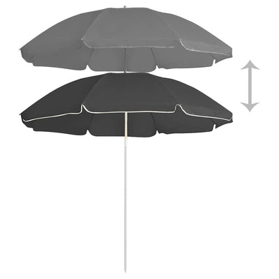 Vidaxl parasol met stalen paal 180 cm antracietkleurig