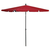 Vidaxl parasol met paal 210x140 cm bordeauxrood - afbeelding 1