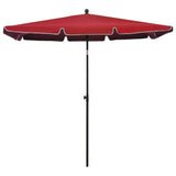 Vidaxl parasol met paal 210x140 cm bordeauxrood - afbeelding 2