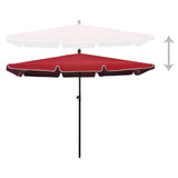 Vidaxl parasol met paal 210x140 cm bordeauxrood - afbeelding 3