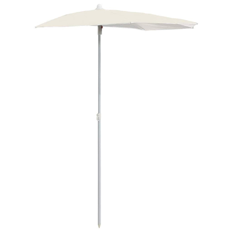 Vidaxl parasol half met paal 180x90 cm zandkleurig