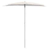 Vidaxl parasol half met paal 180x90 cm zandkleurig - afbeelding 3
