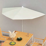 Vidaxl parasol half met paal 180x90 cm zandkleurig - afbeelding 1