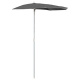 Vidaxl parasol half met paal 180x90 cm antracietkleurig - afbeelding 2