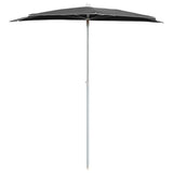Vidaxl parasol half met paal 180x90 cm antracietkleurig - afbeelding 3