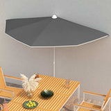 Vidaxl parasol half met paal 180x90 cm antracietkleurig - afbeelding 1
