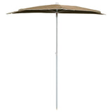 Vidaxl parasol half met paal 180x90 cm taupe - afbeelding 3
