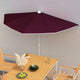 Vidaxl parasol half met paal 180x90 cm bordeauxrood