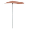 Vidaxl parasol half met paal 180x90 cm terracottakleurig