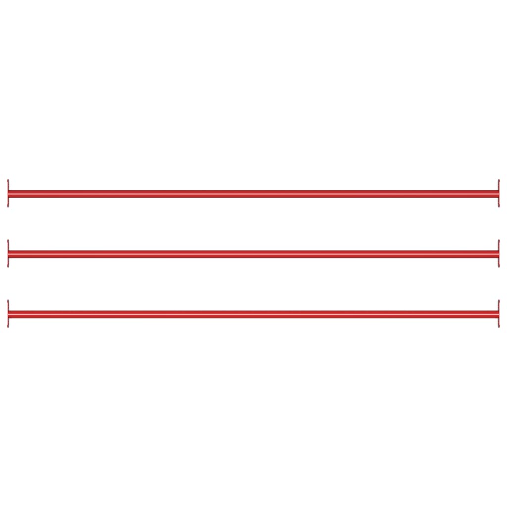 Vidaxl rekstokken 3 st 125 cm staal rood