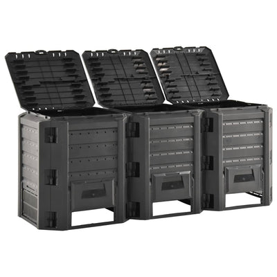Vidaxl compostbak 1200 l zwart