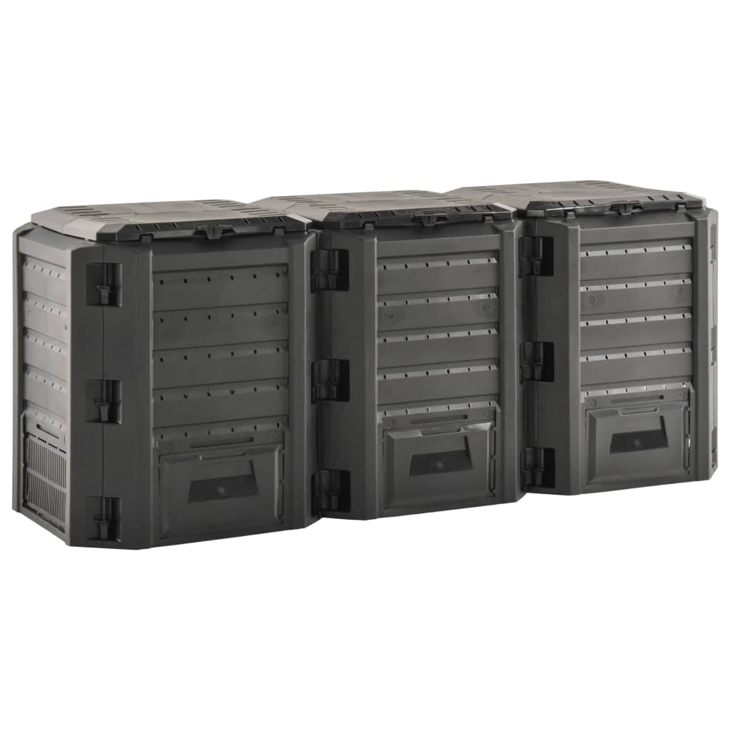 Vidaxl compostbak 1200 l zwart