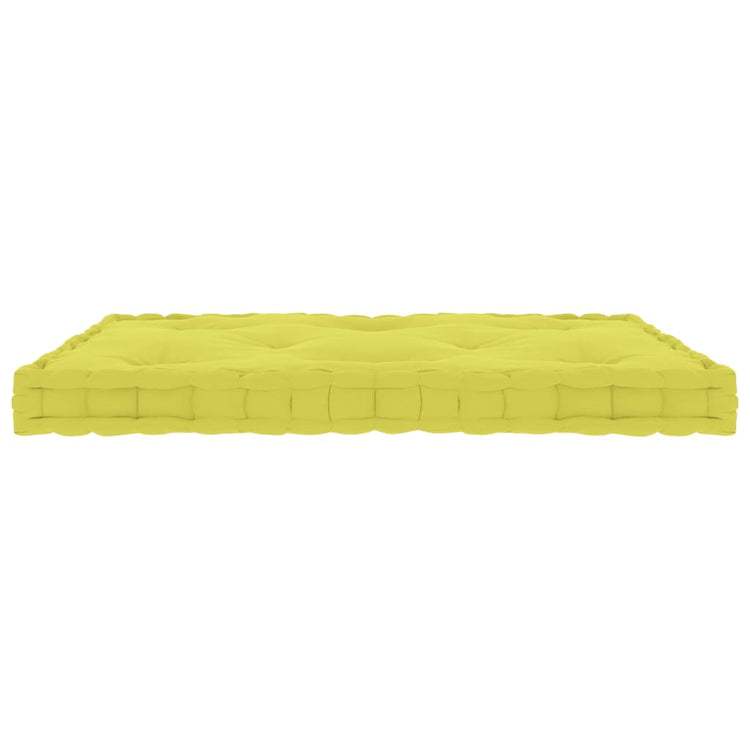 VidaXL Palletvloerkussen 73x40x7 cm katoen appeltjesgroen