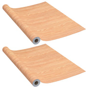 Vidaxl deurfolies zelfklevend 2 st 210x90 cm pvc esdoornkleurig - afbeelding 2
