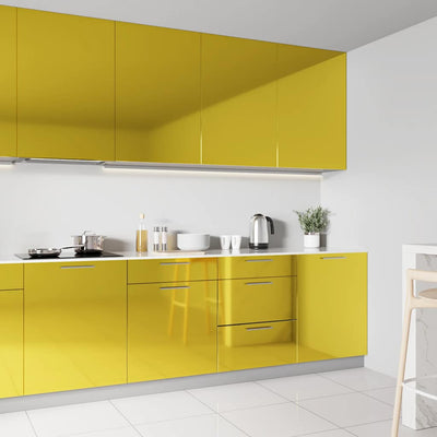 Vidaxl meubelfolie zelfklevend 500x90 cm pvc hoogglans goudkleurig
