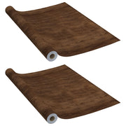 Vidaxl meubelfolies zelfklevend 2 st 500x90 cm pvc donkereikenkleurig - afbeelding 2