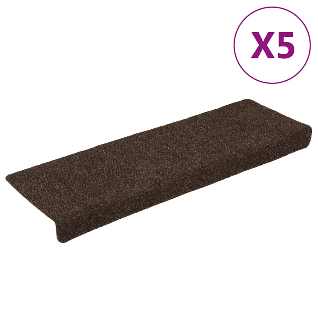 Vidaxl trapmatten zelfklevend 15 stuks 65x21x4 cm bruin rechthoekige rand
