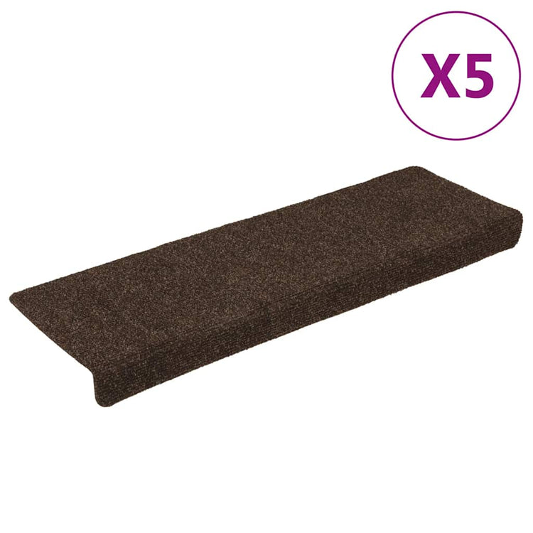Vidaxl trapmatten zelfklevend 15 stuks 65x21x4 cm bruin rechthoekige rand