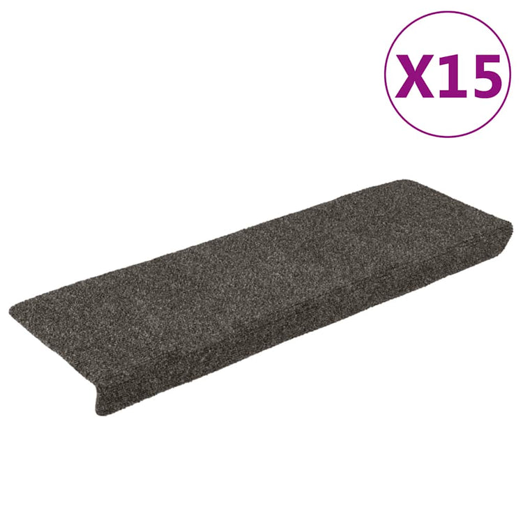 Vidaxl trapmatten zelfklevend 15 stuks 65x21x4 cm antraciet