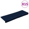 Vidaxl trapmatten zelfklevend 15 stuks 65x21x4 cm marineblauw met rechthoekige rand