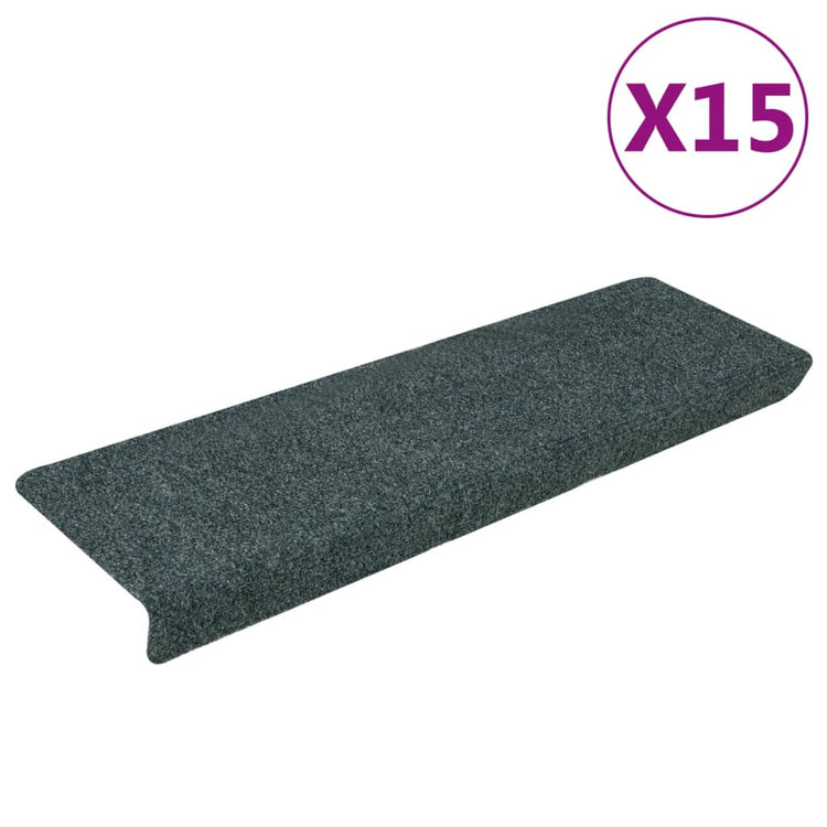 Vidaxl trapmatten zelfklevend 15 stuks 65x21x4 cm groen rechthoekige rand