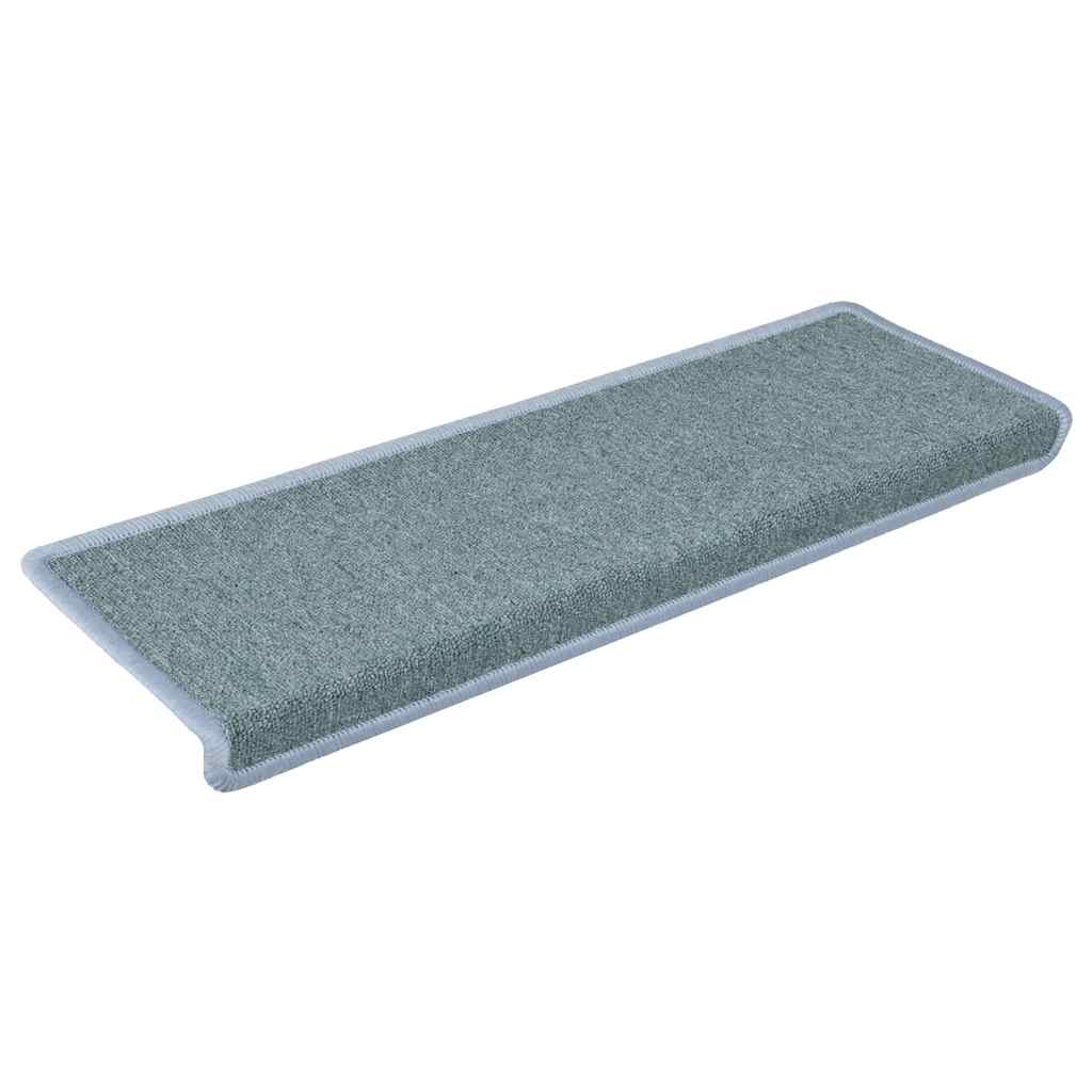 Vidaxl trapmatten 15 st 65x21x4 cm zeeblauw rechthoekige rand