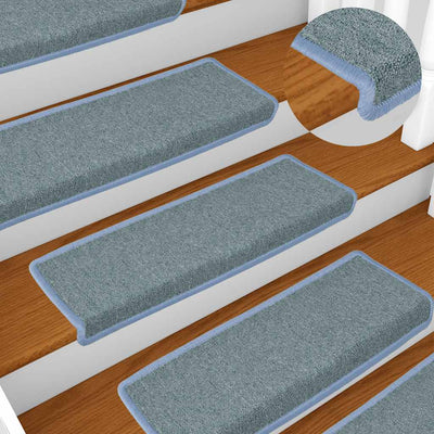 Vidaxl trapmatten 15 st 65x21x4 cm zeeblauw rechthoekige rand