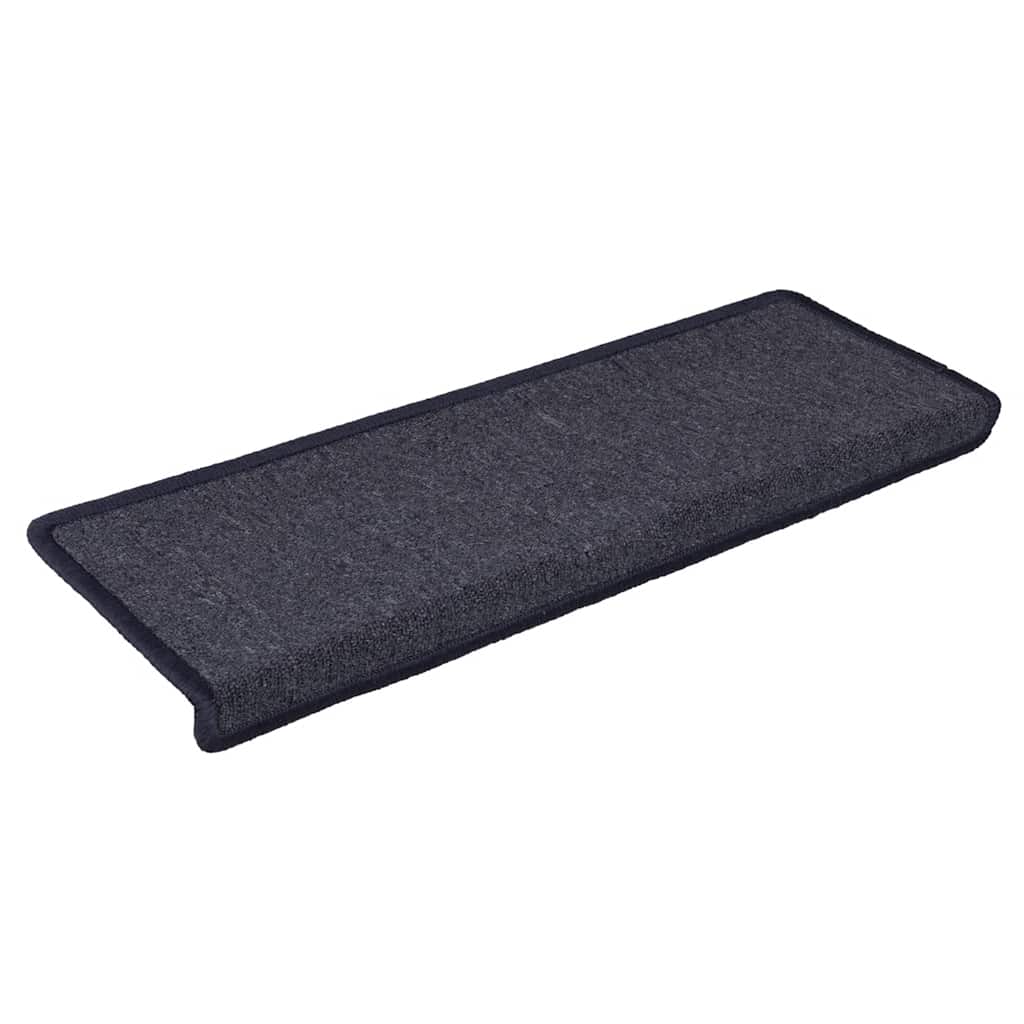 Vidaxl trapmatten 15 st 65x21x4 cm donkergrijs en blauw met rechthoekige rand