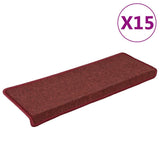 Vidaxl trapmatten 15 st 65x21x4 cm bordeaux rechthoekige rand - afbeelding 2