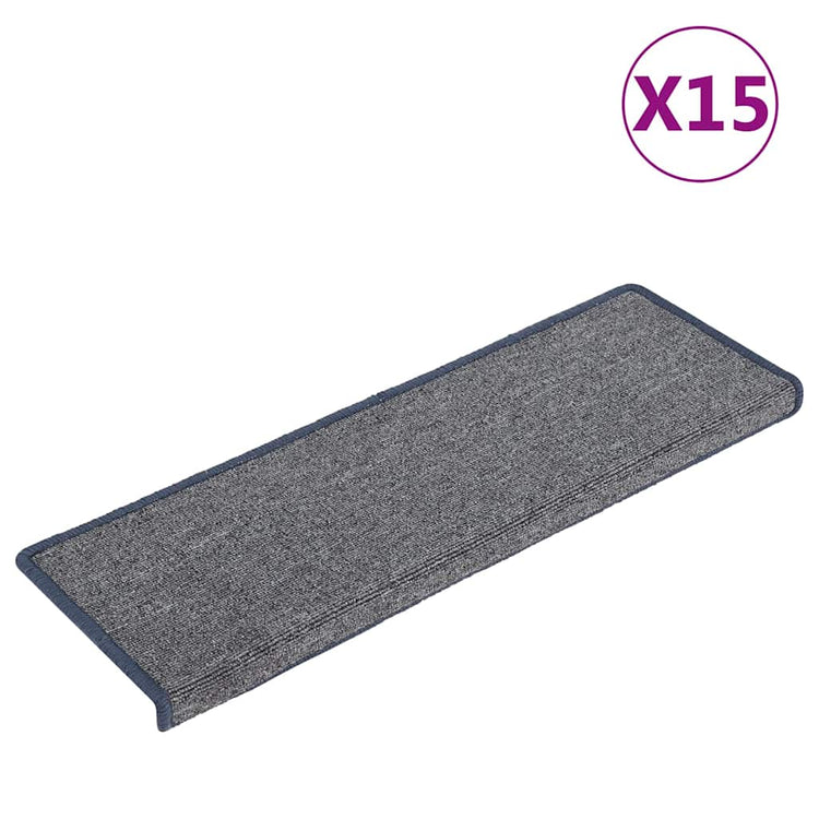 Vidaxl trapmatten 15 st 65x21x4 cm lichtgrijs en blauw
