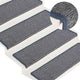 Vidaxl trapmatten 15 st 65x21x4 cm lichtgrijs en blauw