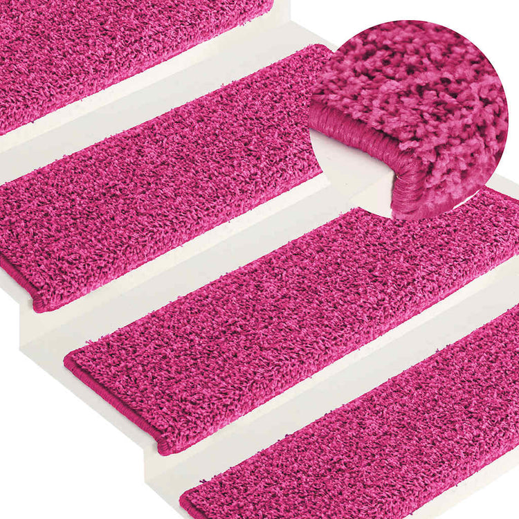 Vidaxl trapmatten 15 st 65x21x4 cm roze rechthoekige rand