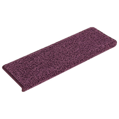Vidaxl trapmatten 15 st 65x21x4 cm donkerpaars rechthoekige rand