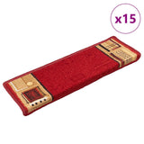 Vidaxl trapmatten zelfklevend 15 st 65x21x4 cm rood - afbeelding 2