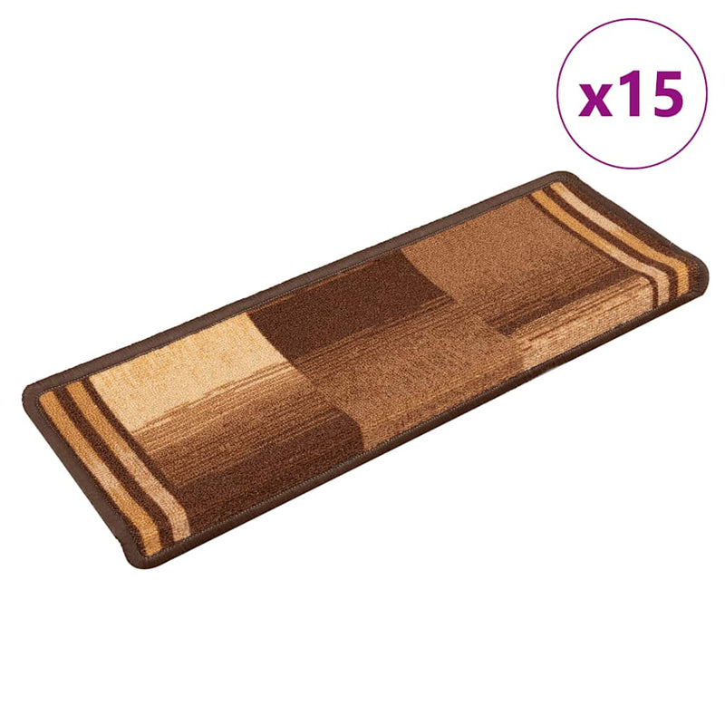 Vidaxl trapmatten zelfklevend 15 st 65x21x4 cm bruin
