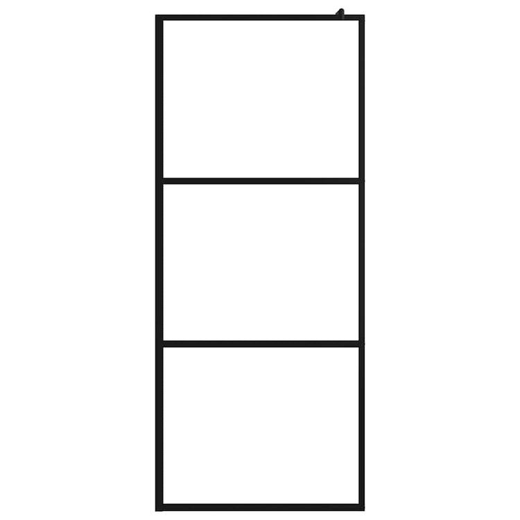 Vidaxl inloopdouchewand transparant 100x195 cm esg-glas zwart